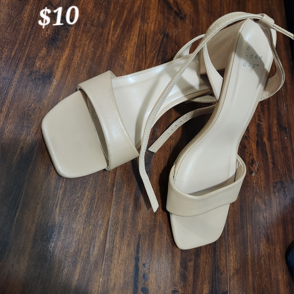 Nude Chunky Low Heels